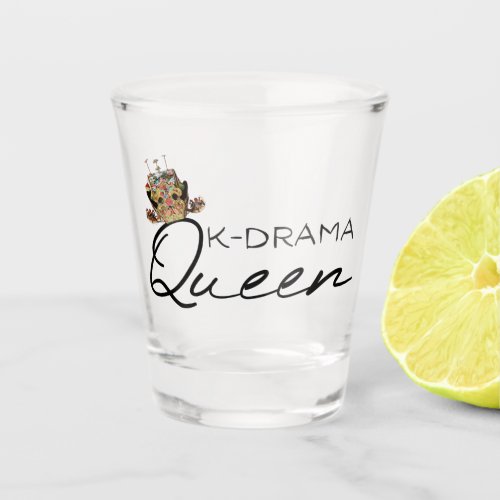 K_Drama Queen with Korean Crown SOJU Shot Glass