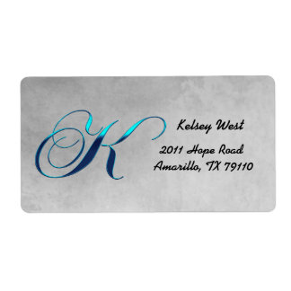 K Elegant Monogram Address Label