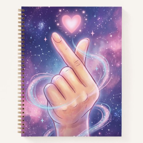K-fan aesthetic Finger Heart Spiral Notebook
