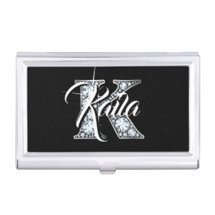 K Faux Diamond Business Card Case