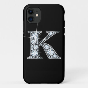 K Faux Diamond Monogram Case