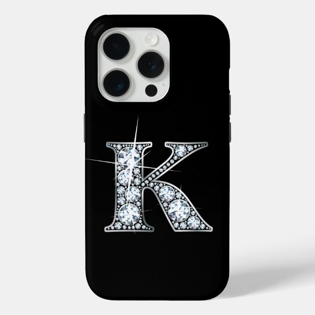 K Faux Diamond Monogram Case-Mate iPhone Case (Back)