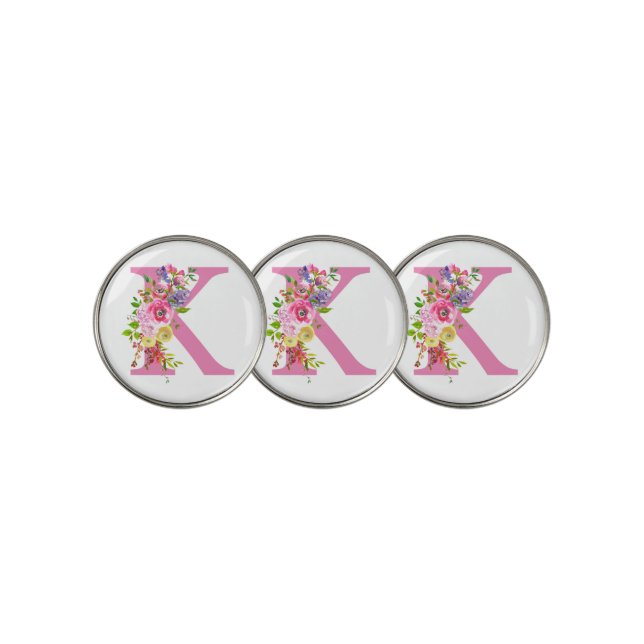 K Floral Golf Ball Marker (3 Up)