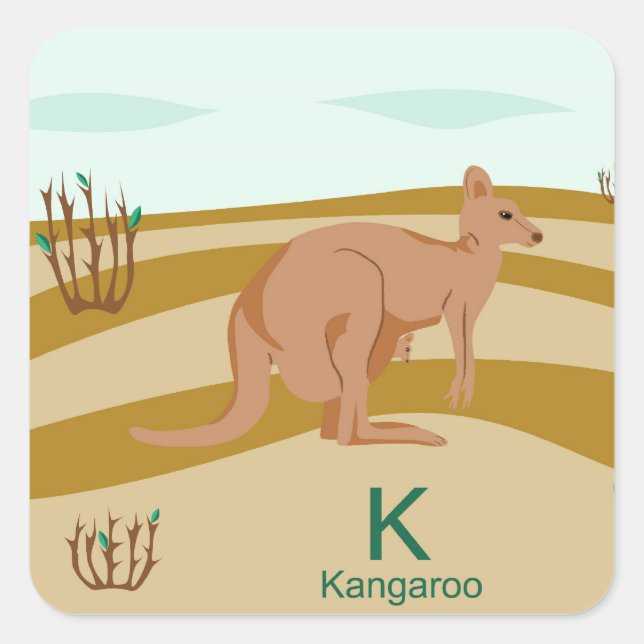 K for kangaroo Sticker (Front)