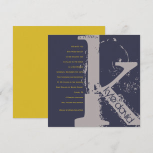 K Initial Collection Bar Bat Mitzvah Invitation