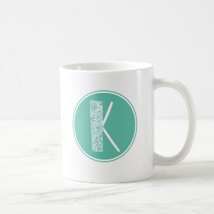 K Initial Floral Monogram Coffee Mug