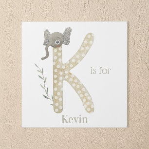 K is for Custom Name Animal Letter Art