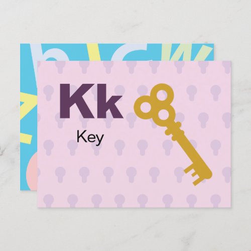 K is for Key _ Alphabet Flash Card