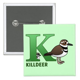 K is for Killdeer Square Button