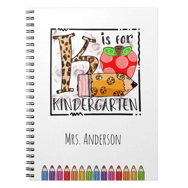 K is for Kindergarten Name Notebook (Front)