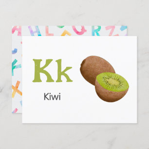 K is for Kiwi - Alphabet Flash Card