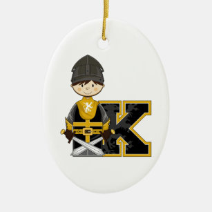 K is for Knight Ceramic Ornament