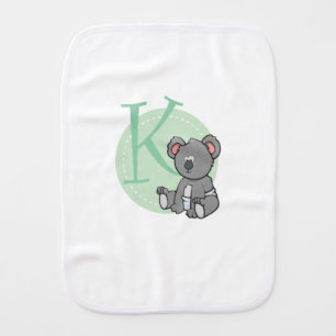 K is for Koala Baby Burp Cloth
