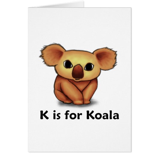 K is for Koala Cards (Front)