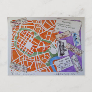 K is for Krakow postcard