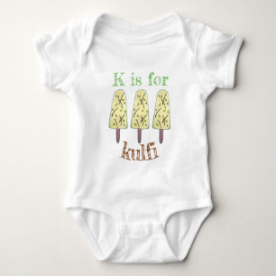 K is For Kulfi Qulfi Indian Food Ice Cream Dessert Baby Bodysuit