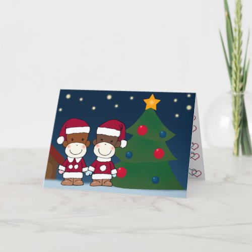 KK Sock Monkey Christmas Greeting Card