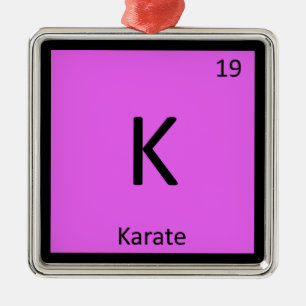 K - Karate Martial Arts Chemistry Periodic Table Metal Ornament