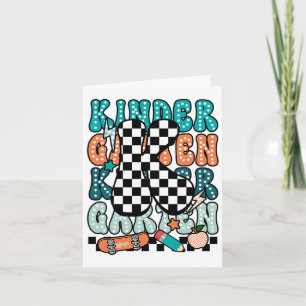 K Kindergarten Teacher Checkered Back To School Ki Card