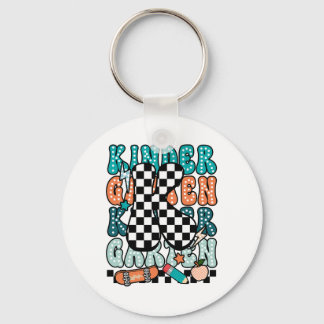 K Kindergarten Teacher Checkered Back To School Ki Keychain