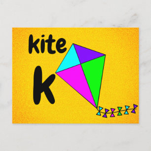 k - kite flash card