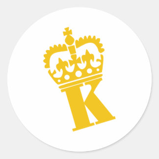 K - Letter - Name Classic Round Sticker