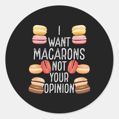 K Macaron Maker French Baked Cookie Macaroons Classic Round Sticker