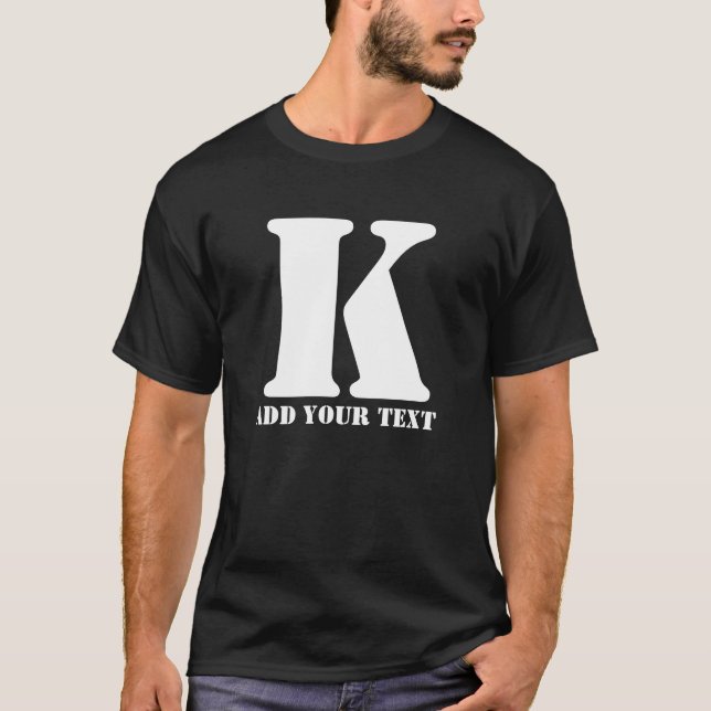 K  Monogram Classic Trendy Custom Wedding Templa T-Shirt (Front)