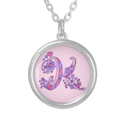 K monogram decorative letter necklace