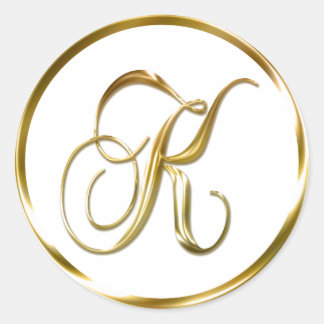 K Monogram Faux Gold Envelope Or Favor Seal