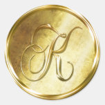 K Monogram Faux Gold Envelope Seal Stickers at Zazzle