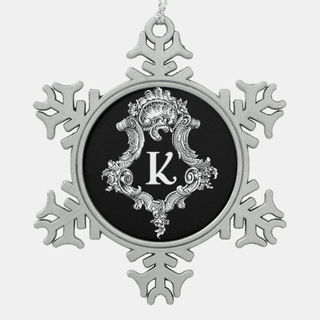 K Monogram Initial Ornament (Front)