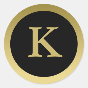 K Monogram Faux Gold Envelope Seal Stickers