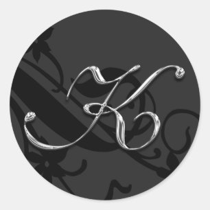K Monogram Letter Wedding Envelope Seal Sticker