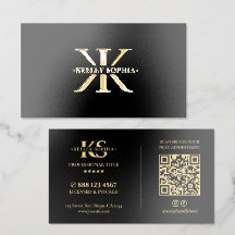 K Monogram Logo Elegant Black Gold