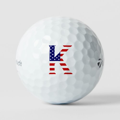 K Monogram overlaid on USA Flag tmtp5 gbcnt Golf Balls