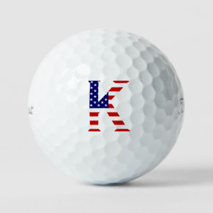 K Monogram overlaid on USA Flag tpv1 gbt Golf Balls