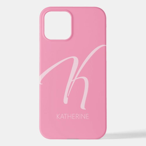 K Monogram Personalized Pink iPhone Case