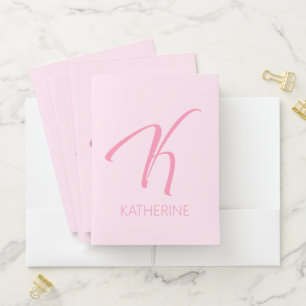K Monogram Personalized Pocket Folder