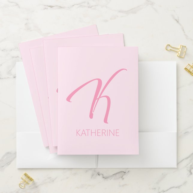 K Monogram Personalized Pocket Folder (In Situ)