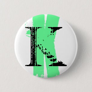 K monogram pinback button