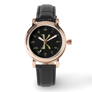 K Monogrammed with Roman Numerals Watch