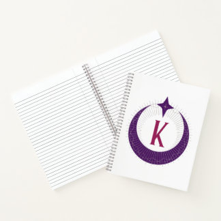 K - Moon Monogram Notebook