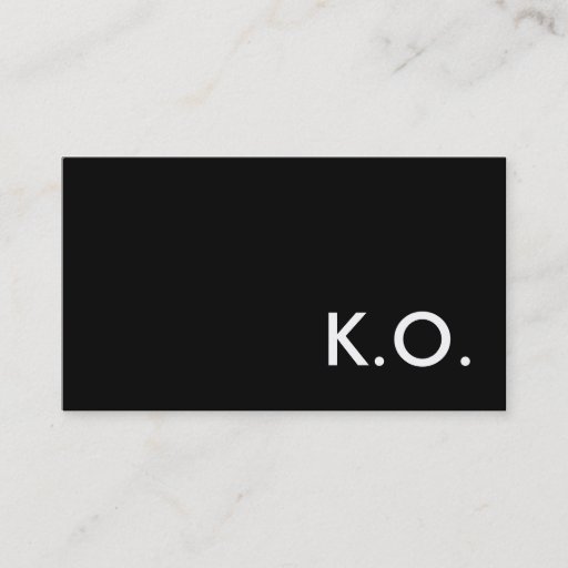 Customizable k.o. knockout business cards