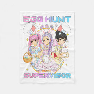 K-p Easter Bunny Egg Hunt Supervisor Funny Mom Fleece Blanket