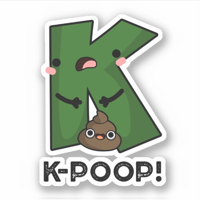 K-poop Funny K-pop Poo Pun  Sticker (Front)