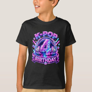 K-Pop 4Th Birthday Girl Kpop 4 Year Old Korean Mus T-Shirt