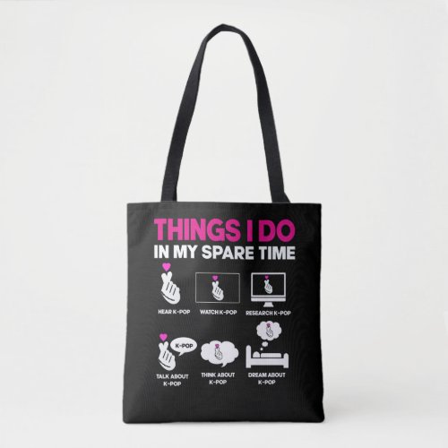 K_Pop addicted Girl Korean Music Lover Kawaii Tote Bag