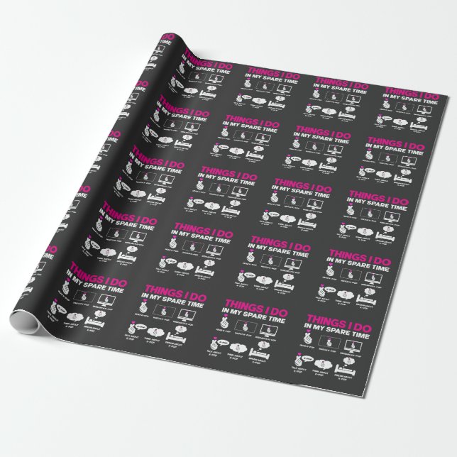 K-Pop addicted Girl Korean Music Lover Kawaii Wrapping Paper (Unrolled)