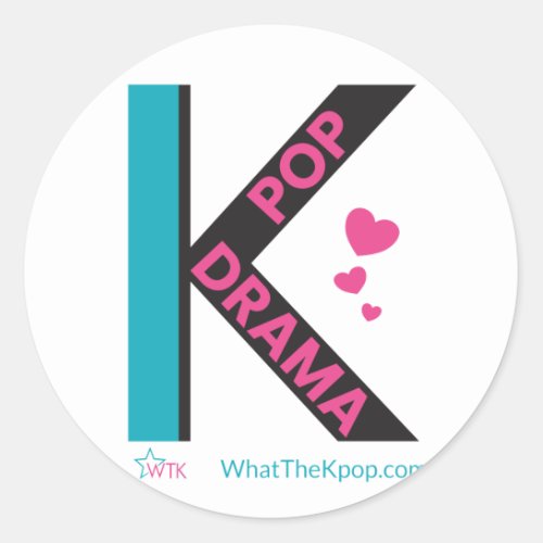 K_Pop and K_Drama Special Dual K Design Classic Round Sticker